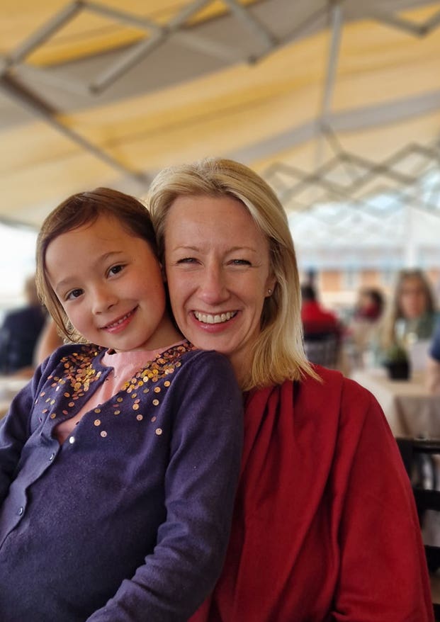 Epsom College headteacher Emma Pattison, 45, and her seven-year-old daughter Lettie