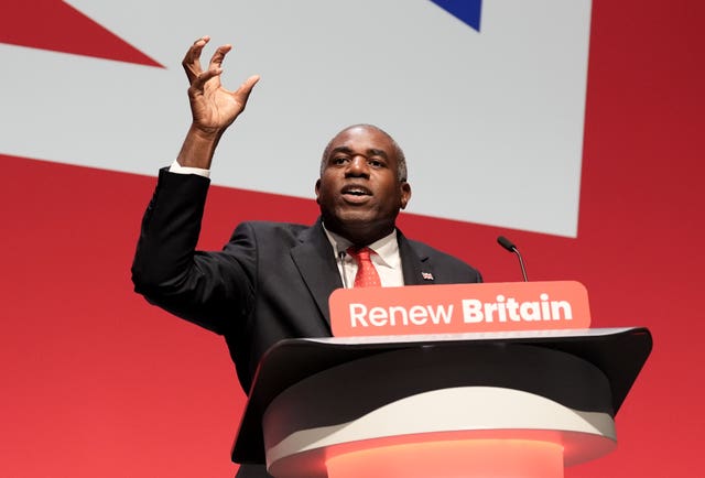 David Lammy on the conference stage