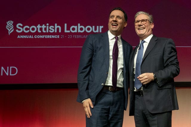 Prime Minister Sir Keir Starmer, right, with Scottish Labour leader Anas Sarwar 