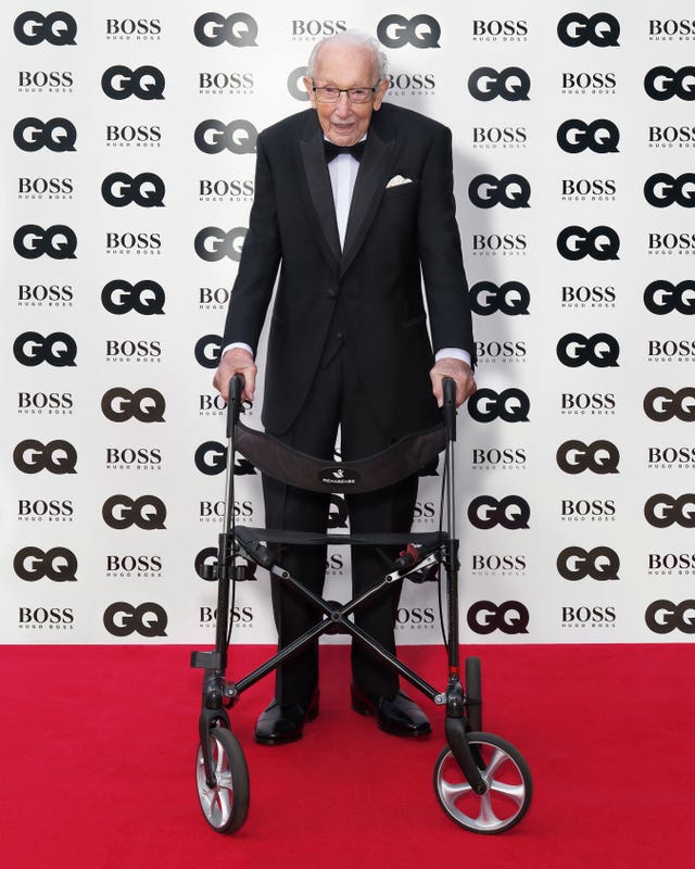 Captain Sir Tom Moore arriving for the GQ Men Of The Year awards