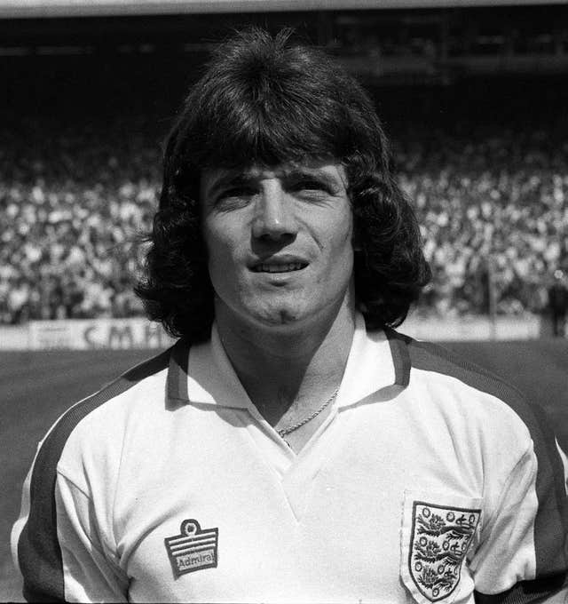 Kevin Keegan lines up for an England match in 1976