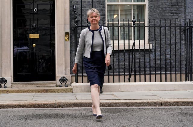 Home Secretary Yvette Cooper crosses the road after leaving 10 Downing Street