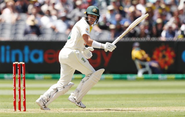 Australia’s Marcus Harris in action