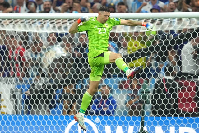 Argentina goalkeeper Emiliano Martinez helped his side to victory over France in the World Cup final (Martin Rickett/PA)