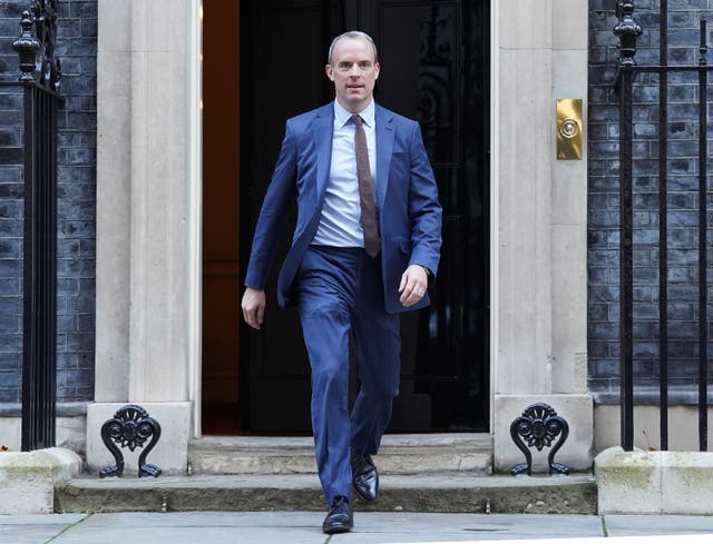 Deputy Prime Minister Dominic Raab leaving 10 Downing Street,