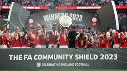 Arsenal celebrate winning the Community Shield (Nick Potts/PA).