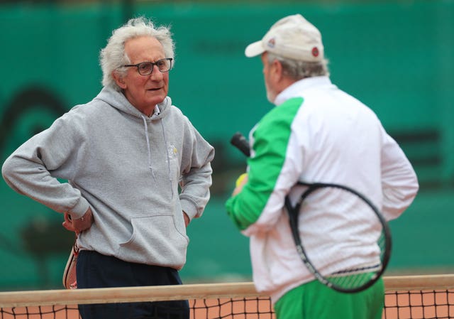 Taking a breather between games at Grantham Tennis Club 