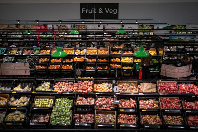 Fruit and veg aisles in ASDA
