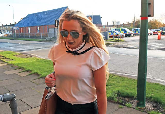 Stacey Sutherland arrives at Newton Aycliffe Magistrates' Court