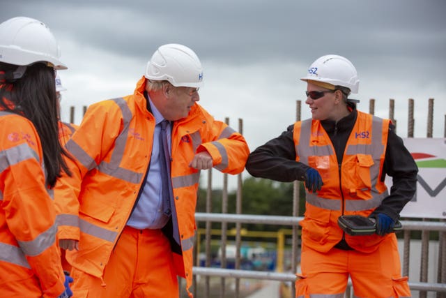 Boris Johnson construction site visit – West Midlands
