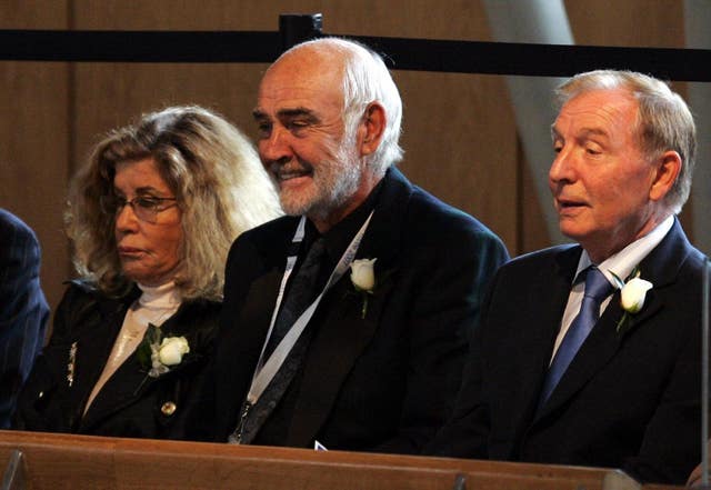 Sir Tom with Sir Sean Connery during the ceremonial opening of the Scottish Parliament, in Edinburgh in 2007