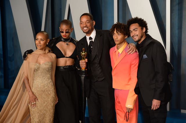 Will Smith with his sons Trey Smith and Jaden Smith, daughter Willow Smith ...