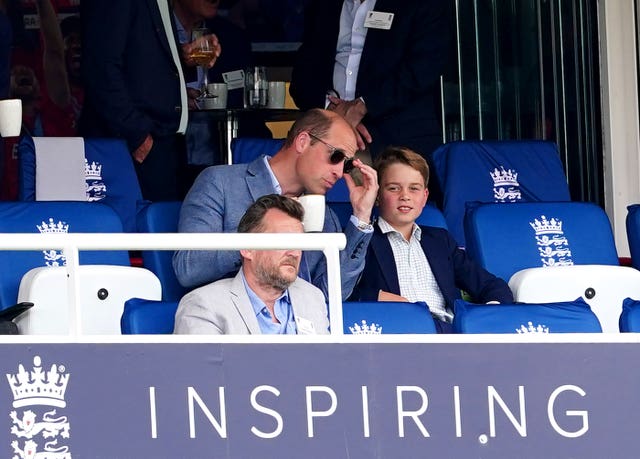 Prince of Wales and Prince George at the cricket