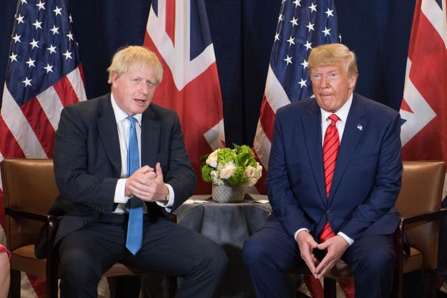 Mr Johnson and Mr Trump (Stefan Rousseau/PA)