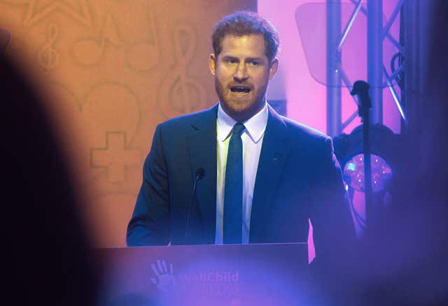 The Duke of Sussex speaking at a previous WellChild Awards