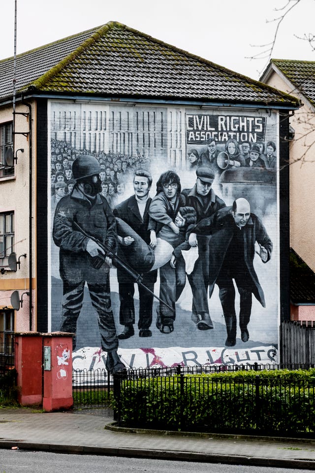 A mural depicting events on Bloody Sunday (Liam McBurney/PA)