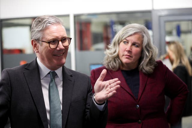 Prime Minister Sir Keir Starmer and Transport Secretary Heidi Alexander during a visit to Halfords Autocentre Cambridge