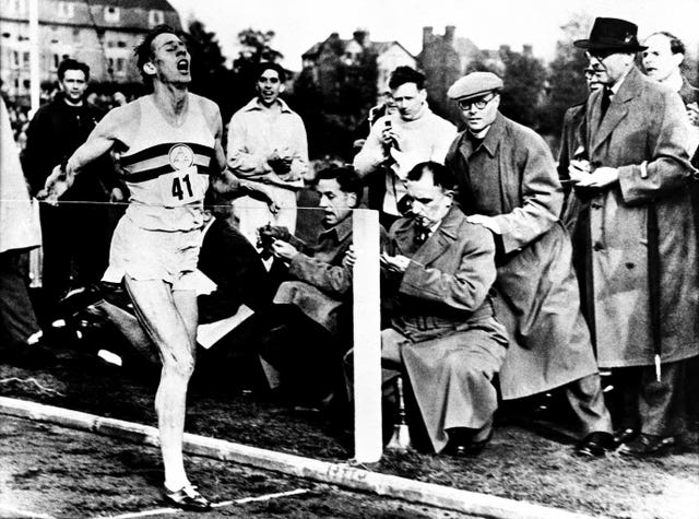 Roger Bannister completes first four-minute mile