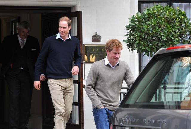 William and Harry leave the King Edward VII Hospital
