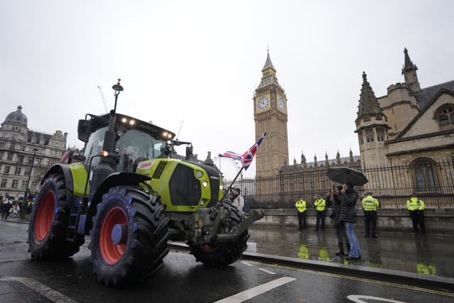 Farmers protesting in central London