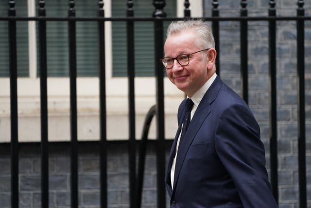 Cabinet Office Minister Michael Gove arrives in Downing Street, London (Victoria Jones/PA)