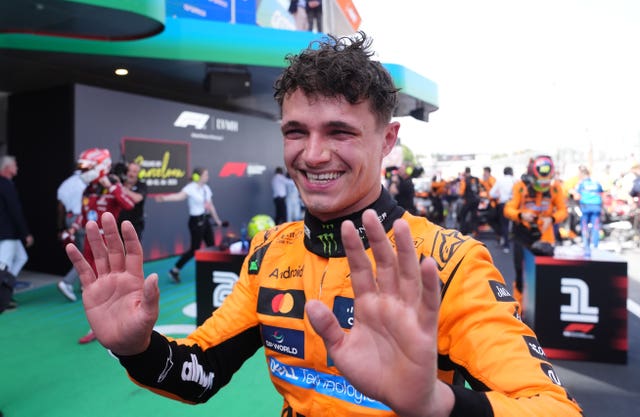 McLaren’s Lando Norris after finishing second