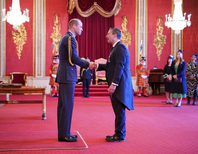 John Torode at investiture at Buckingham Palace