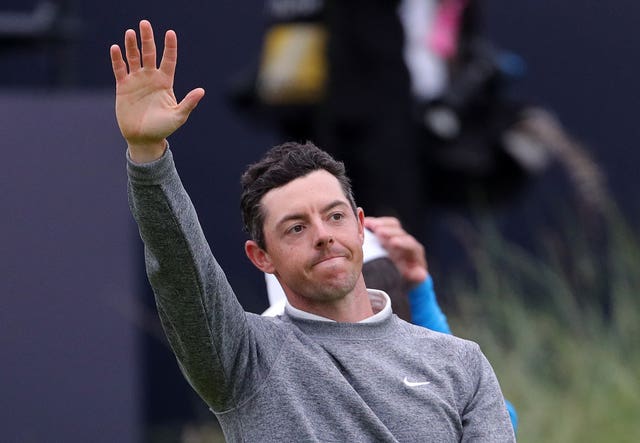 Northern Ireland's Rory McIlroy waves to his fans