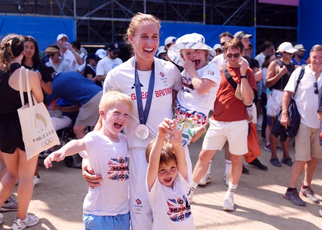 Helen Glover with her children