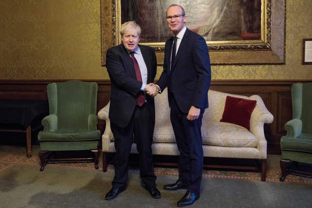 Foreign Secretary Boris Johnson and Irish counterpart Simon Coveney (Jack Taylor/PA)