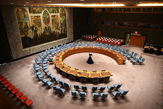 A general view of the UN Security Council chamber