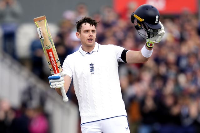 Jamie Smith celebrates his century