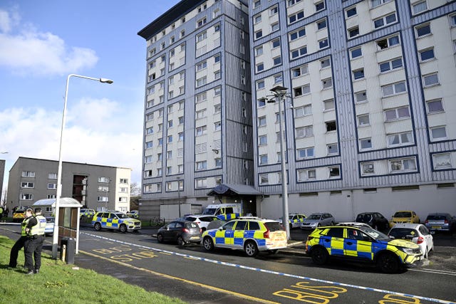 Police at the scene of the Calder incident