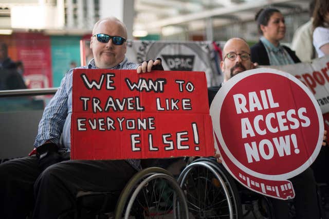 Disabled rail passengers demonstration