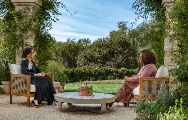 The Duchess of Sussex during her interview of with Oprah Winfrey 