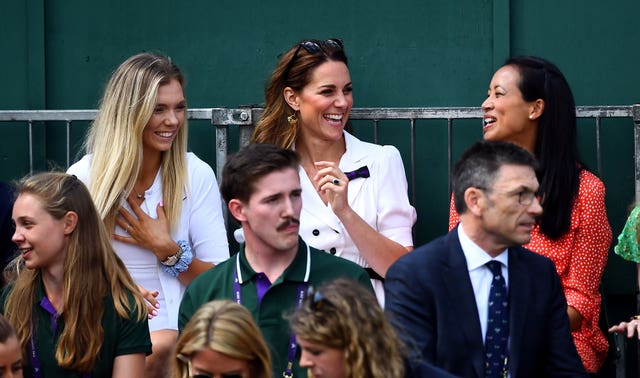 The Duchess was sat in between Katie Boulter and Anne Keothavong