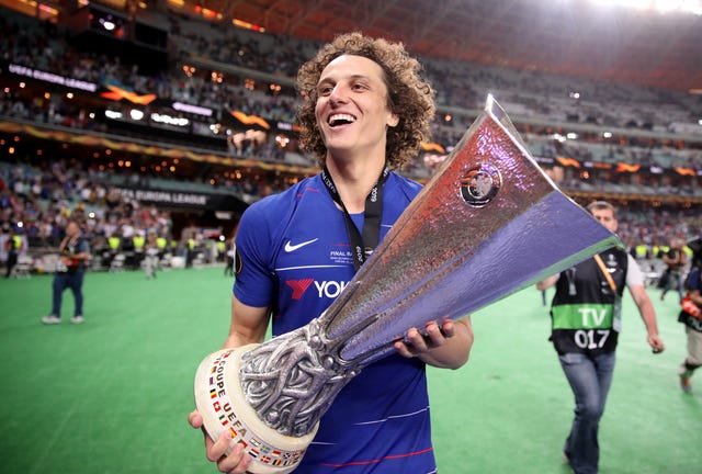 David Luiz lifted the Europa League in his final game for Chelsea - with a win over current club Arsenal.
