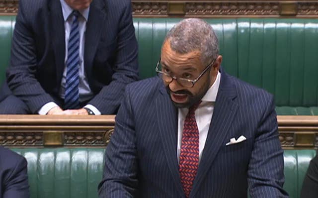 Home Secretary James Cleverly making a statement in the House of Commons 