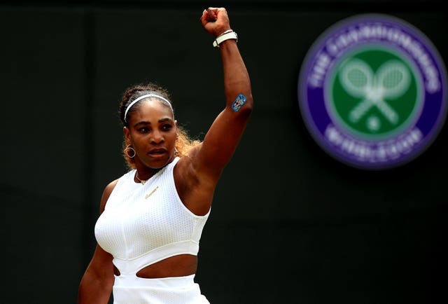 Serena Williams was sporting a plaster on her elbow