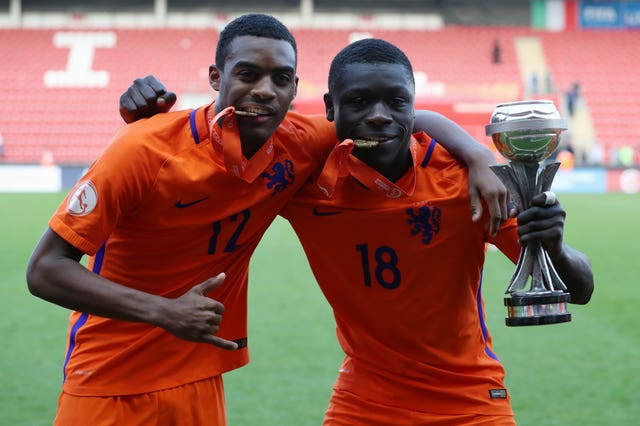 Ryan Gravenberch (left) was part of Holland's Under-17 World Cup-winning squad in 2018.