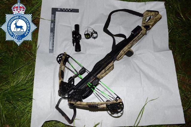 The crossbow used by Kyle Clifford. (Hertfordshire Police/ PA)