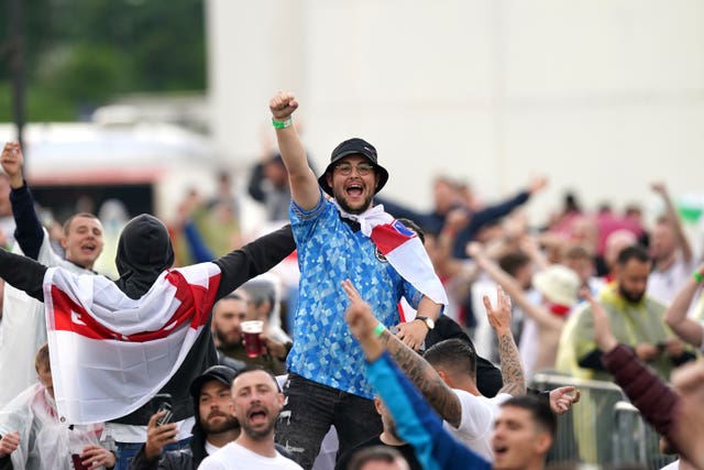 Fans watching Ukraine v England