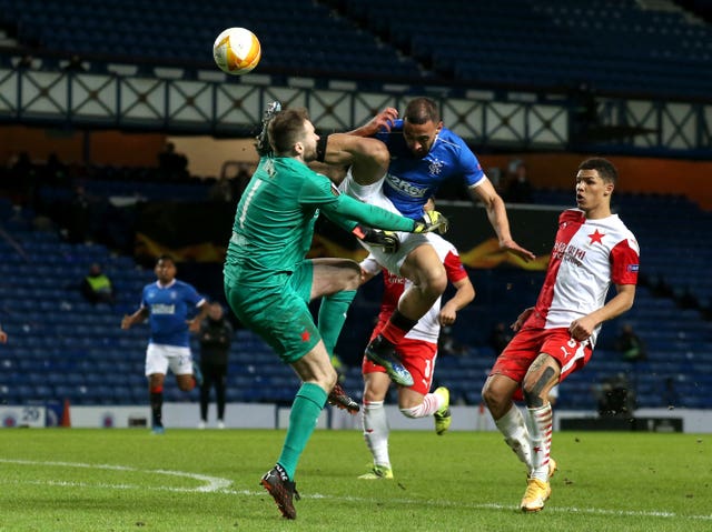 Roofe's challenge on Onfrej Kolar left the Slavia Prague goalkeeper with a fractured skull 