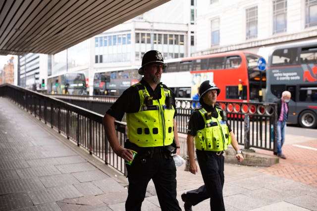 Police on patrol in Birmingham city centre