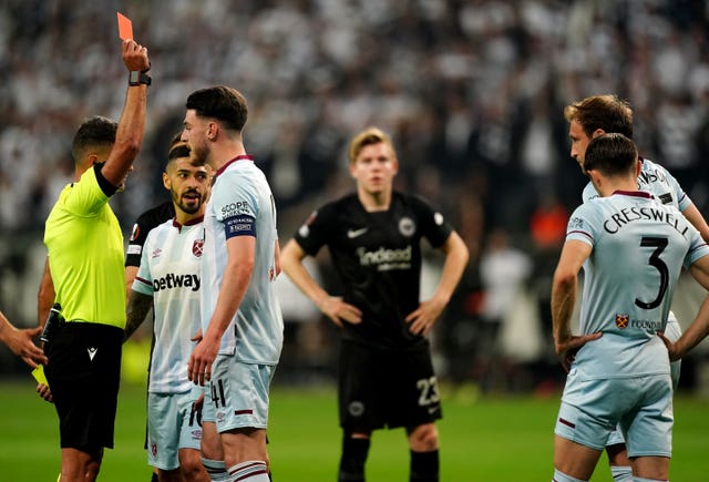 West Ham suffer semi-final heartache in Frankfurt after Aaron Cresswell red card