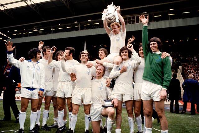 Leeds celebrate winning the FA Cup in 1972