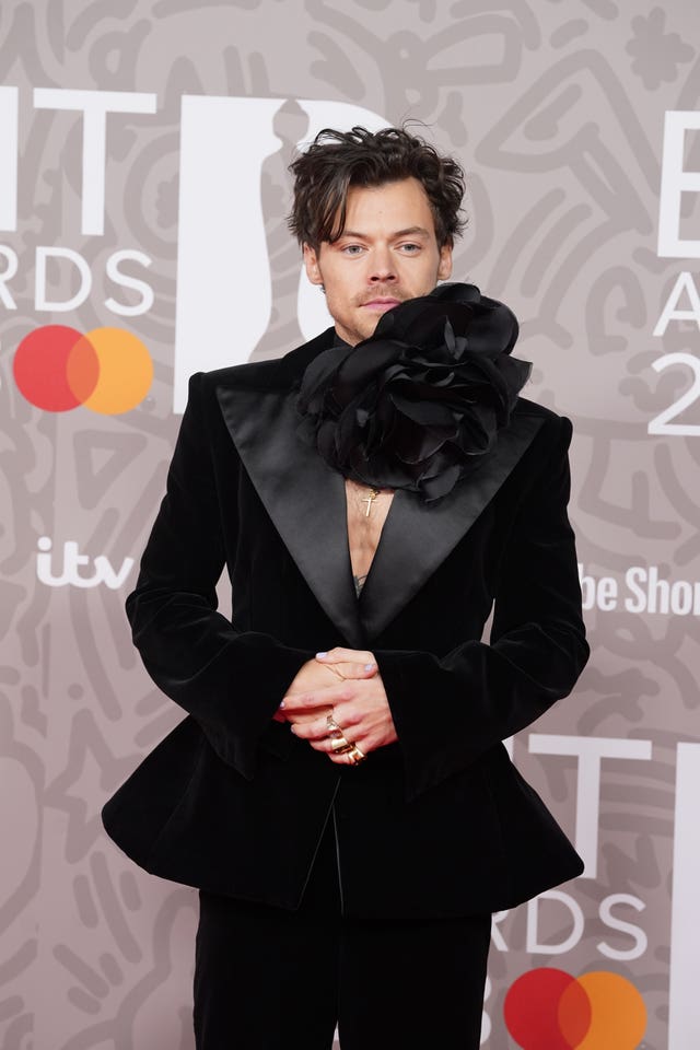 Harry Styles on the red carpet at the Brit Awards 2023
