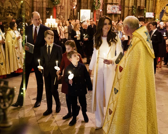 The Wales family at the Together at Christmas Carol Service last year 