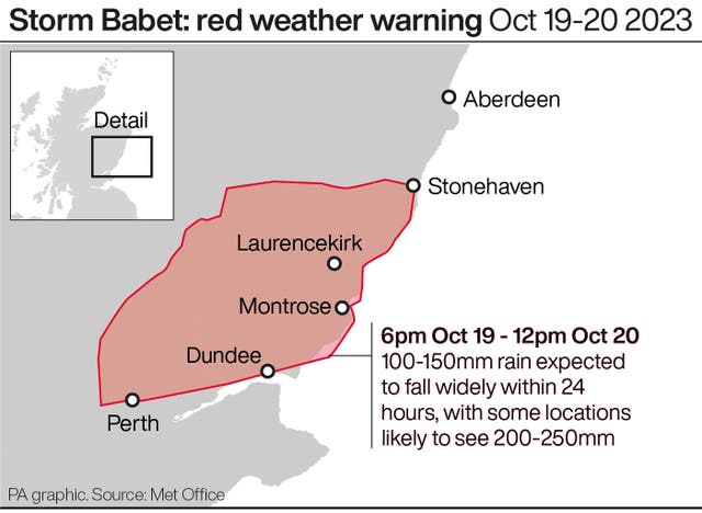 Storm Babet: red weather warning