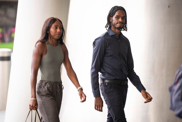 Bianca Williams and Ricardo Dos Santos outside Palestra House 